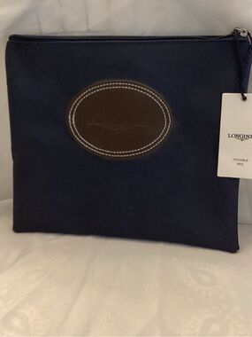 Longines Navy and Brown Travel Toiletry Bag NWT